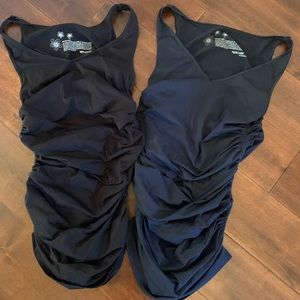 Ingrid & Isabel black and navy seemless tops